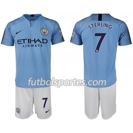 Camisetas Manchester City STERLING 7 Niño Primera Equipacion 2018/2019
